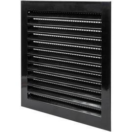 Vent Systems 12" x 12" Inch Black Square Register Vent Cover - Steel Air Vent Covers - Grille Cover, Built-in Screen Mesh - Air Return Vent Cover, Wall Vent Cover for Outside, Home Office, Kitchen