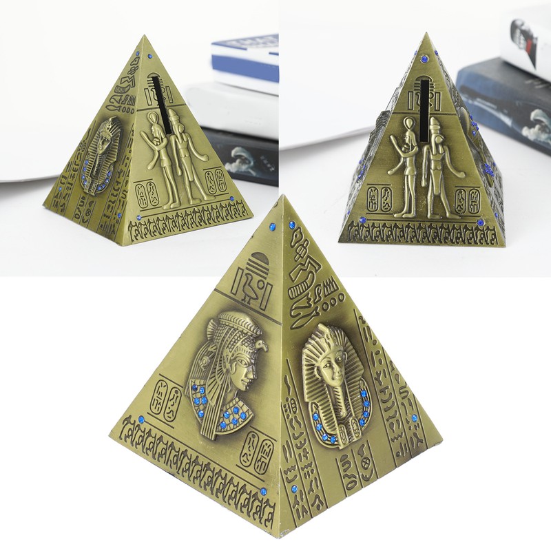 Egyptian Pyramid Model Green Bronze Large Retro Classic Exquisite Decorative