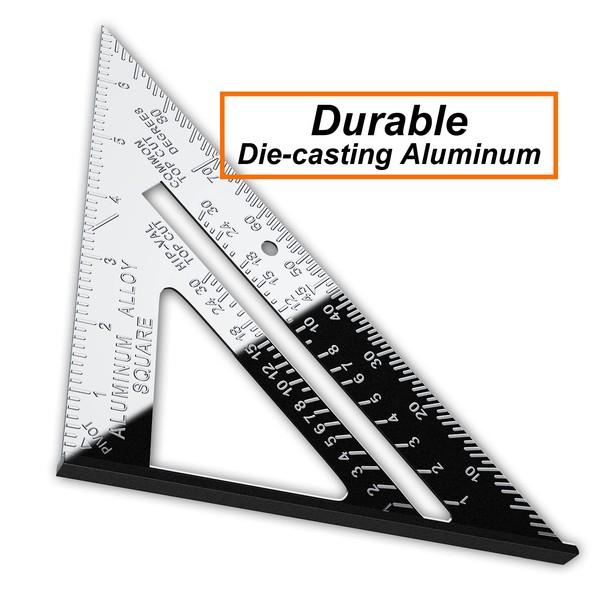 Mecurate Mecurate Rafter Square, Triangle Carpenter Square Die-cast Aluminum Alloy