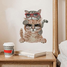 Animal Wall Stickers for Bedrooms Cat Wall Sticker Bathroom Wallpaper Cute Toilet Seat Cover Lid Sticker Living Room 1019
