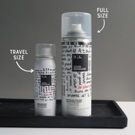 IGK Good Behavior Spirulina Protein Smoothing Travel Size Hairspray | Keratin Like Treatment | Hair Heat Protectant Spray | Frizz Control + Shine | 2.4 Fl Oz (Pack of 2)