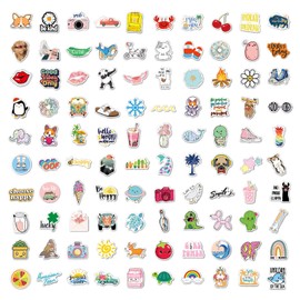 EUZUXU 100 Pcs Vsco Sticker Aesthetic Sticker Set, Waterproof Stickers, for Laptop Computer, Scrapbook, Guitar, Cup, Suitcase, Water Bottle, Scrapbook, Skateboard
