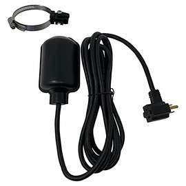 PumpSpy Sump Pump Tethered Universal Float Switch Replacement with Piggyback Plug for Sewage, Reliable Water Level Performance - 10 foot cord