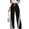 DINGANG High Waisted Casual Sweatpants Women Loose Wide Leg Elastic
