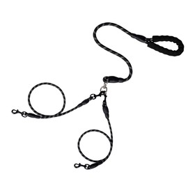 COZENTA Dog Leash for Multiple Heads, Small Dogs, Large Dogs (Black, 2 Heads)