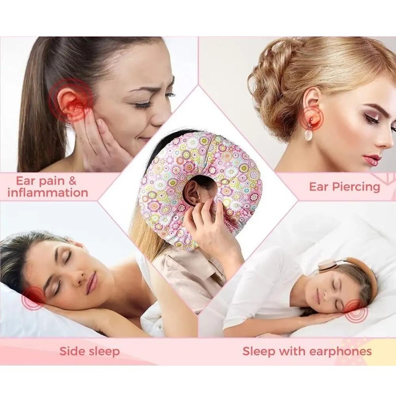 SELECOCO Ear Pillow, Side Pillow, Piercing Pillow, Donut Pillow, Soft