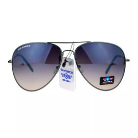 Airforce Mens Oversize Classic Officer Metal Rim Sunglasses - Gunmetal Smoke