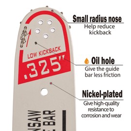 18 Inch Chainsaw Chain .325" Pitch .063" Gauge 74 Drive Links- 26RS 74 Fits Stihl MS271 Farm Boss, MS291, MS311 and More- 36390050074, V74 (DF18374DE5L)