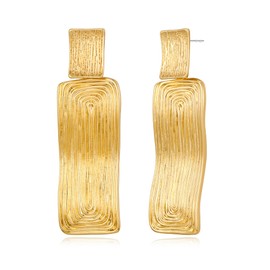 FILMOON Gold Geometric Earrings Brushed Rectangle Dangle Statement Earrings for Women Fashion Jewelry Gifts