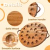 Hiceeden Acacia Wood Deviled Egg Platter with Handles for Easter,