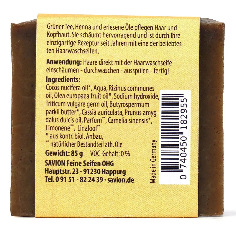Savion 4+1 Organic Hair Soap Henna, Vegan, Handmade, Palm Oil