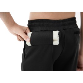 IRELIA 2 Pack Boys 2 in 1 Running Shorts Kids Box Brief Liner Compression Active Sports Shorts BB 14-16 Black/Black