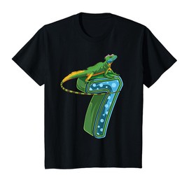 7 Year Old Lizard Reptile 7th Birthday Party B-day T-Shirt