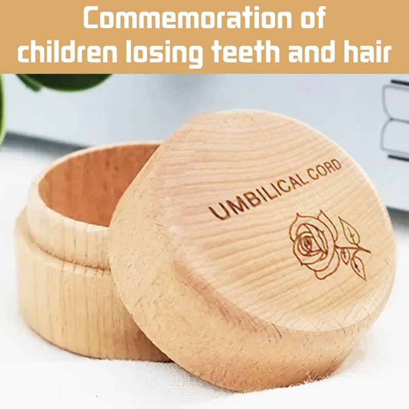 YANGSHINE Tooth Fairy Box Baby Tooth Keepsake Box Wooden Carved