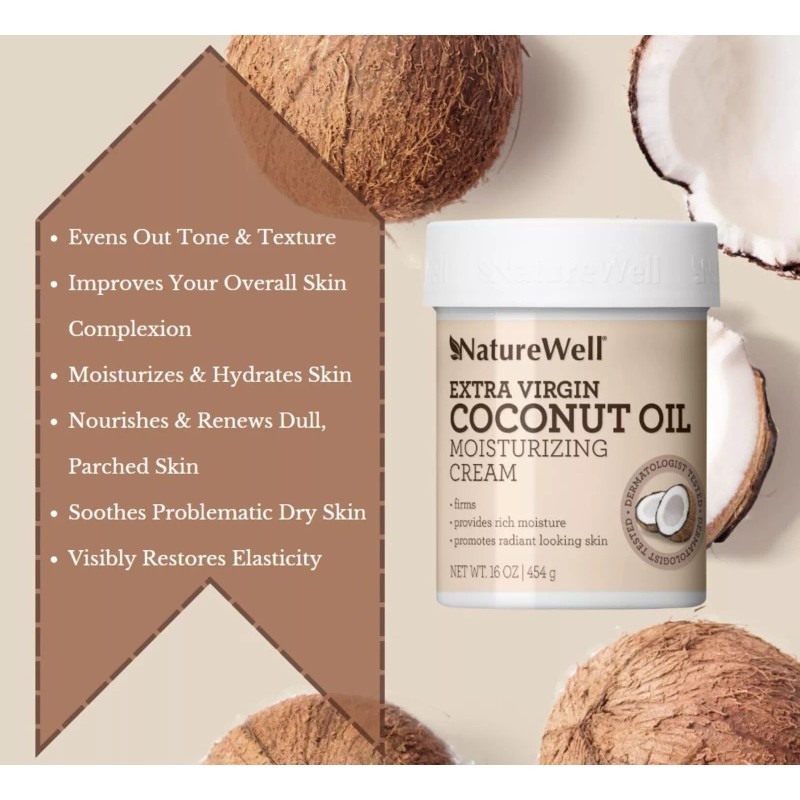 NATURE WELL Extra Virgin Coconut Oil Moisturizing Cream for Face,