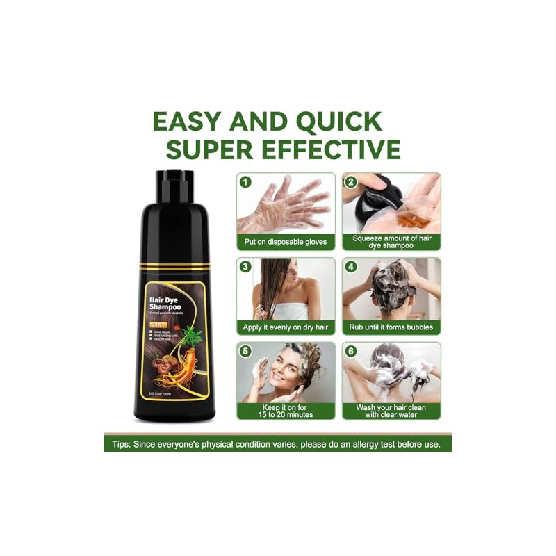 Champú Tinte Castaño Oscuro Nutrición Natural Cubrir Canas Mujer Coloración