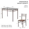 VECELO Kitchen Dining Room Table and Chairs [4 Placemats Included]