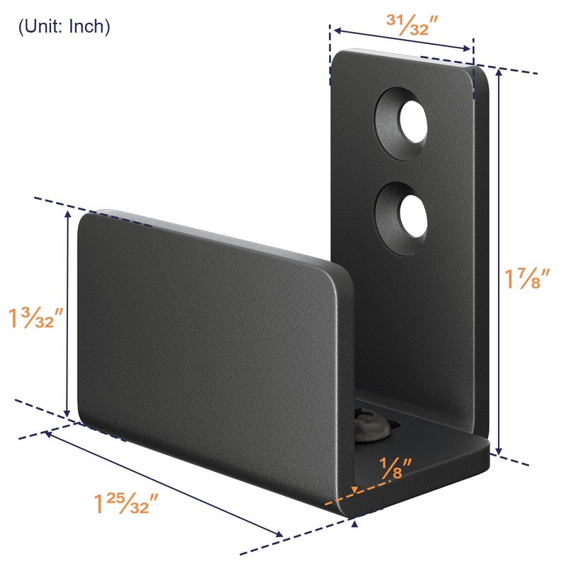 SMARTSTANDARD Adjustable U Shape Barn Door Floor Guide, Wall Mounted