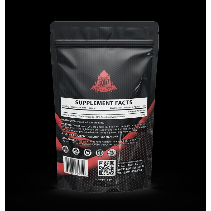 Apex Labs LLC Areca Nut Extract/ Energy/Focus/B