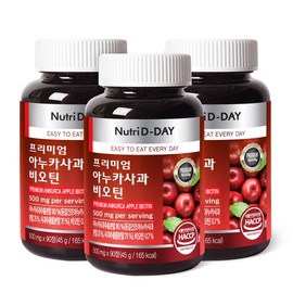 Nutri D Day Premium Anuka Apple Biotin 3 Bottles Total 9 Month Supply / 뉴트리디데이 프리미엄 아누카사과 비오틴 3병 총9개월분