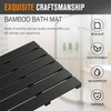 Bath Mat for Bathroom Luxury Shower - Non-Slip Bamboo Wooden