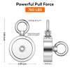 WUDIME Magnet Fishing Kit, Includes 760 Lbs Strong Pulling Force