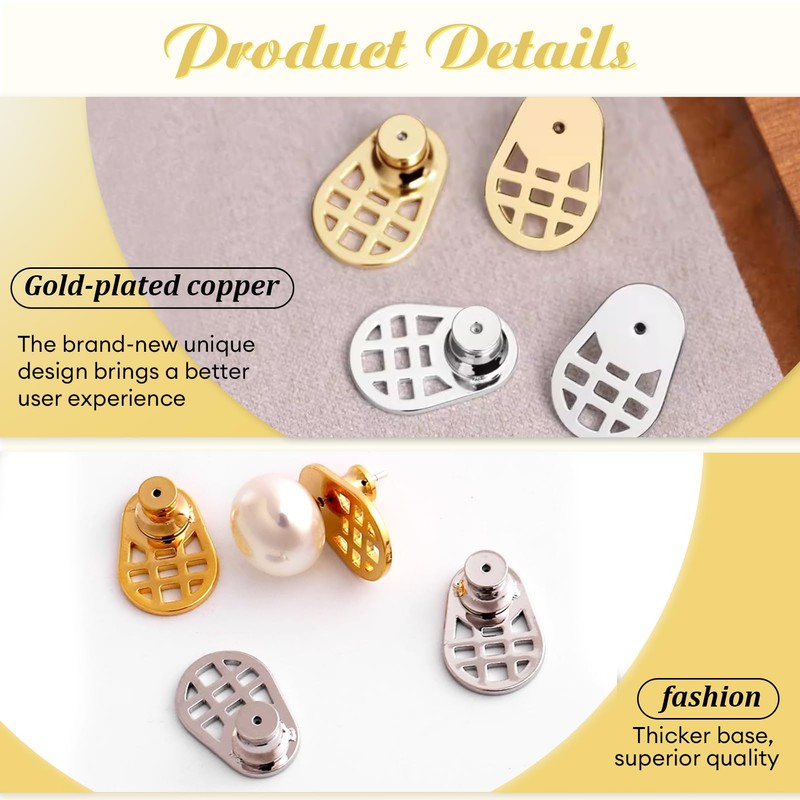 4PCS Durable Earring Lifter Backs for Heavy Earrings, for Heavy