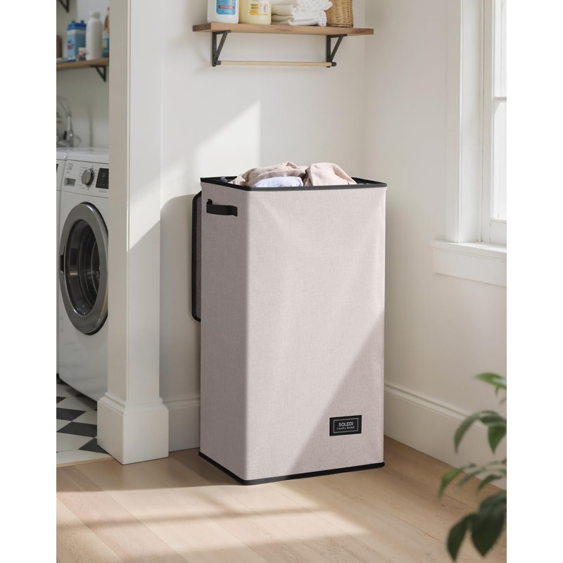 SOLEDI Laundry Hamper with Lid 100L Large & Tall Collapsible