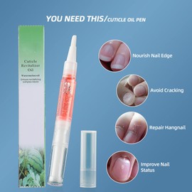 Cuticle Oil Pen, 2Pcs Cuticle Revitalizer Oil Pen with Natural Ingredients & Soft Brush, Cuticle Oil for Nail Care - Prevent Nail Cracking and Dry