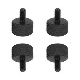 DTGN M3x6mm(DXL) Knurled Thumb Screws - 4Pack - Good for PC Computer Cases - Aluminum Alloy Thumbscrew Knurled Head Fully Threaded - Black