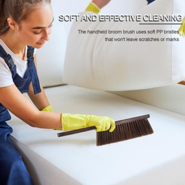 Xifando Wooden Handle Hand Broom Brush – Soft Bristle Cleaning Brush for Furniture, Bed, Car & Desk – Lightweight Duster with PP Bristles