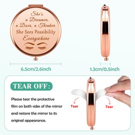 Appreciation Gifts for Women Compact Makeup Mirror Inspirational Motivational Gift for Her Coworker Teacher Employee Nurse Sister Friends Christmas Graduation Birthday Gifts Pocket Mirror