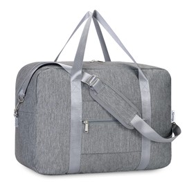 for Easyjet Airlines Cabin Bag 45x36x20 Underseat Foldable Travel Duffel Bag Holdall Tote Carry on Luggage Overnight for Women and Men 30L (Upgrade Grey (with Shoulder Strap))