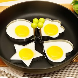 Mayata 5PCS Stainless Steel 5Style Fried Egg Pancake Shaper Omelette Mold Mould Frying Egg Cooking Tools Kitchen Accessories Gadget Rings