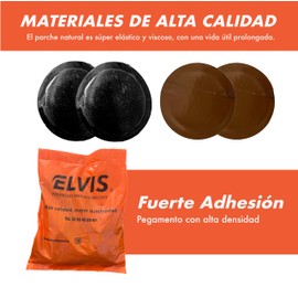 ELVIS | Parche Para Llanta O Cámara Convencional Numero 2 | Vulcanizado O Aplicación En Frío | 51 Mm Diametro | Bolsa Con 100 Piezas | Alta Resistencia | Hecho En México