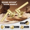 Gaurqiah Bright Gold Privacy Door Handle, Round Design Keyless Door