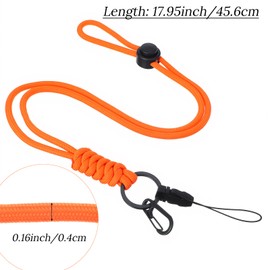 Mabor Adjustable Neck Lanyard, Polyester Badge ID Card Holder Strap with Hook, Keychain Lanyard, Orange