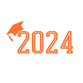 Graduation Iron On Transfer, Senior Class of 2024, Graduation TShirt Decal, DIY Graduation, Senior Gift, Applique Patch, Make Party Favors (Orange)