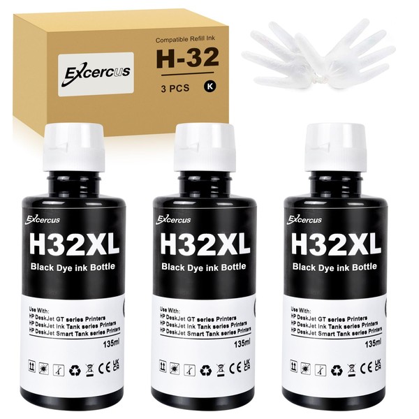 EXCERCUS 32X Ink 135ml Bottle Set Compatible for HP Smart