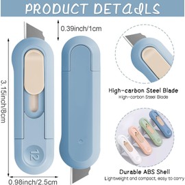 Box Cutter, Box Cutter Retractable, mini box cutter, cute box cutter, Package Opener, Easy Slide Retractable Cute Box Cutter for Office, Home, Crafts, Hobby Use (4)