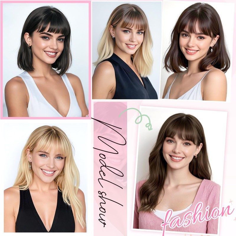 Cesomeey Hair Topper Clip in Bangs, 360° 3D Cover Hair