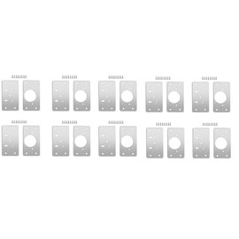 Dihl 10 Sets Cupboard Door Hinge Repair Plates with Screws, Stainless Steel Kitchen Cabinet Furniture Wardrobe Repair Plate Kit, 10 Pairs, 20 Plates, 44x90mm
