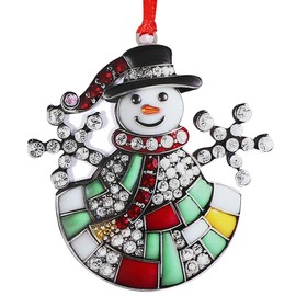 Christmas Ornaments 2024 Christmas Tree Ornament Handcrafted Stainless Steel DIY Hanging Craft Collectibles for Christmas Trees Home Party Party Gifts (Christmas Snowman-6)