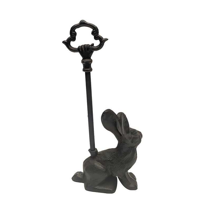 Treasure Gurus Heavy Cast Iron Rabbit Doorstop Carry Handle Door