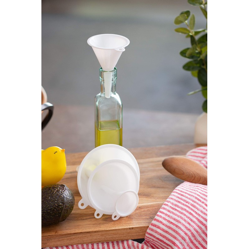 Chef Craft Classic Plastic Funnel Set, 2.5 to 3.75 inch