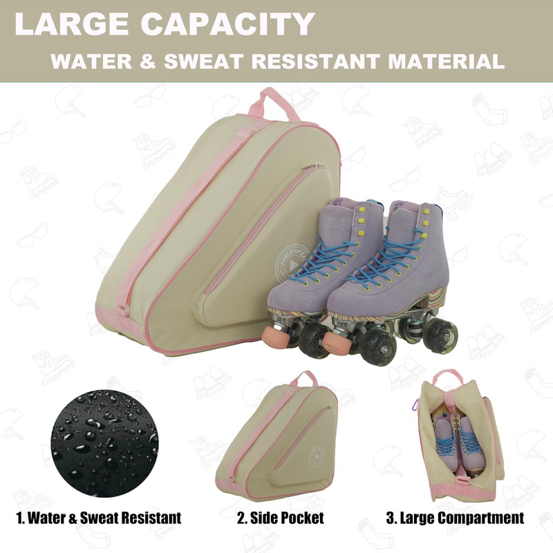 HEXIFUL Skate Bag to Carry Ice Skates, Inline Skates, Roller