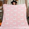 Smoofy Throw Blanket Halloween Blanket with White Ghost Pink Throw