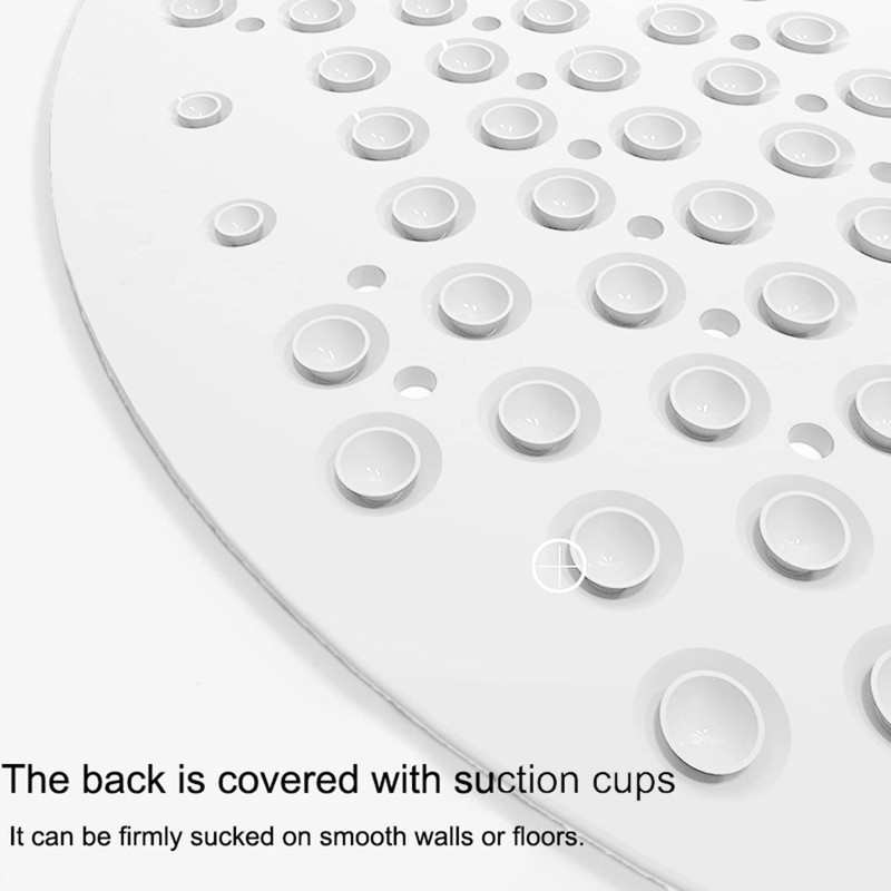 Circle Shower Mat,Round Non-slip Bathroom Mat With Suction Cup Smooth