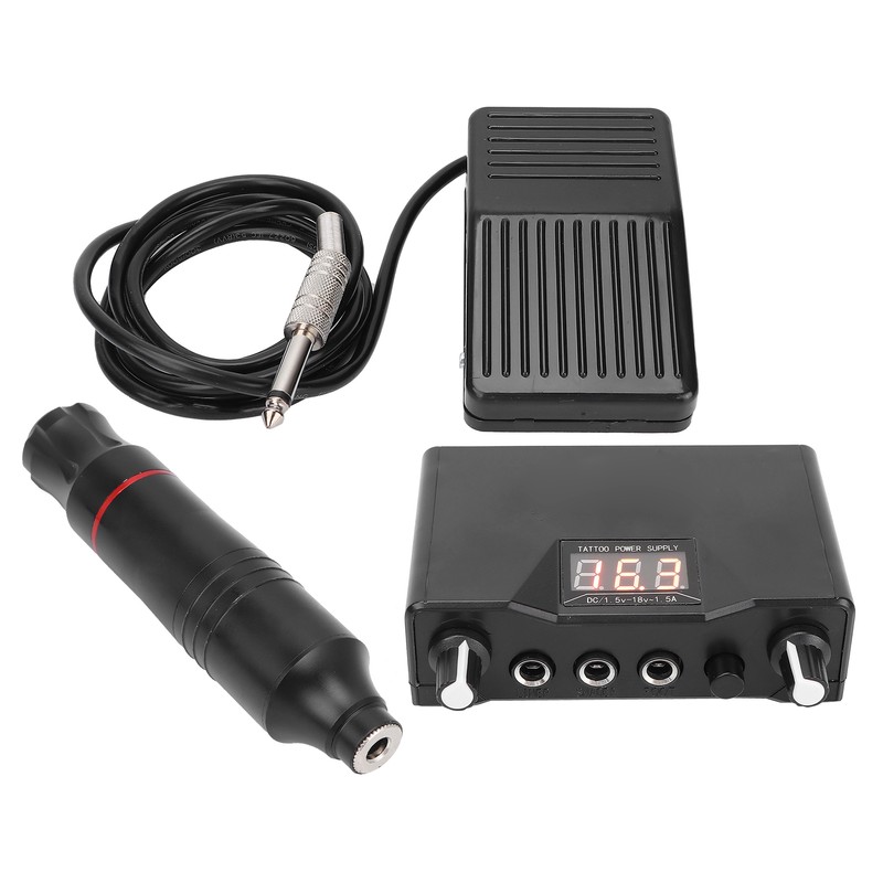 Professional Tattoo Pen Kit Tattoo Machine Foot Pedal Power Supply