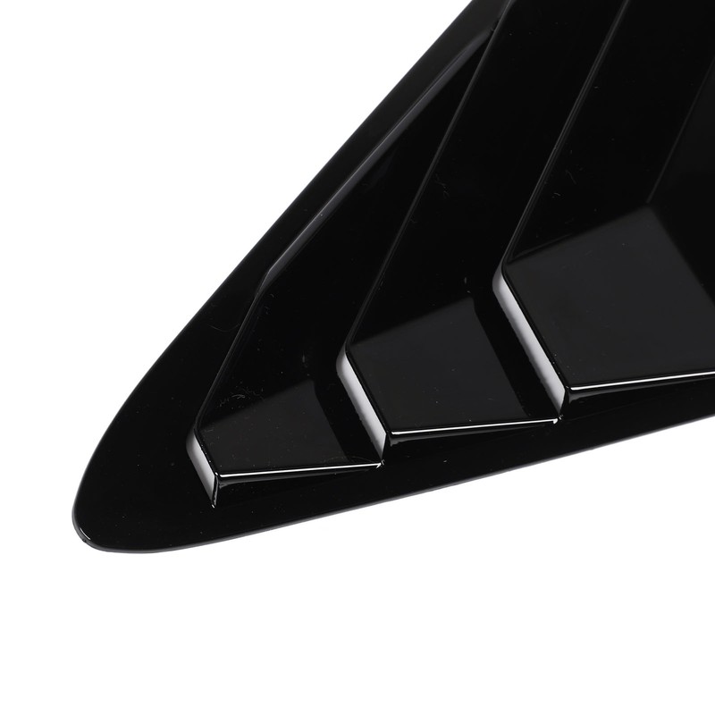2PCS Rear Side Window Louver Gloss Black Sporty Look Scratch